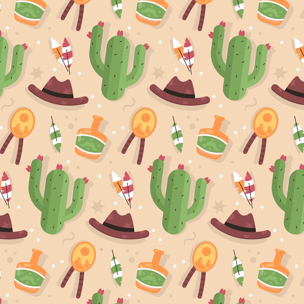 Free vector flat design western pattern