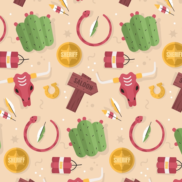 Free vector flat design western pattern