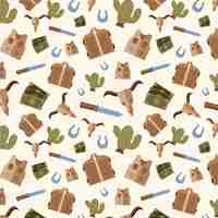 Free vector flat design western seamless pattern