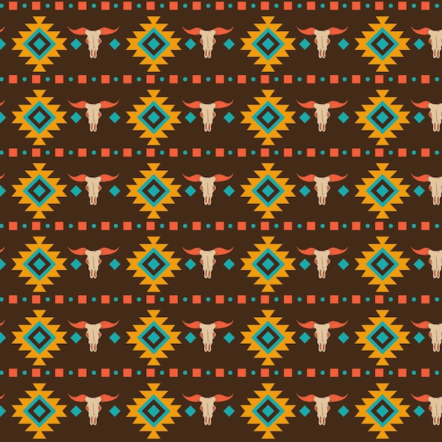 Free vector flat design western seamless pattern