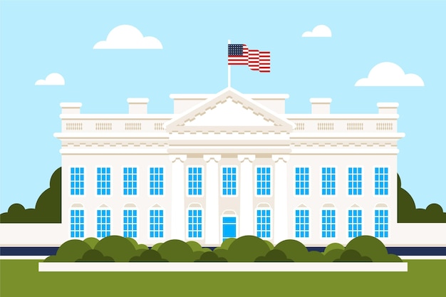 Free vector flat design white house in daylight