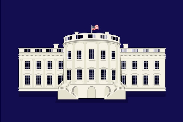 Бесплатное векторное изображение Плоский дизайн белого дома на темном фоне