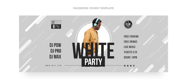 Free vector flat design white party design template