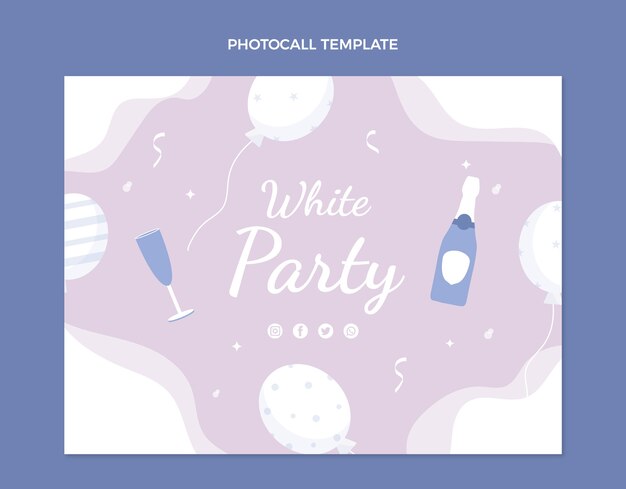 Flat design white party photocall