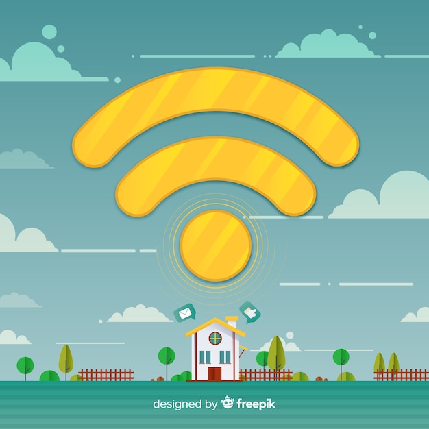 Плоский дизайн концепции сети wi-fi