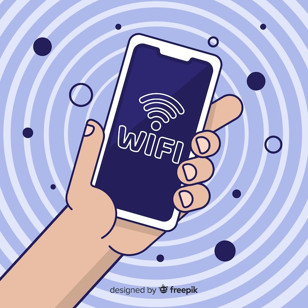 Плоский дизайн концепции сети wi-fi