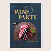 Free vector flat design wine party invitation template