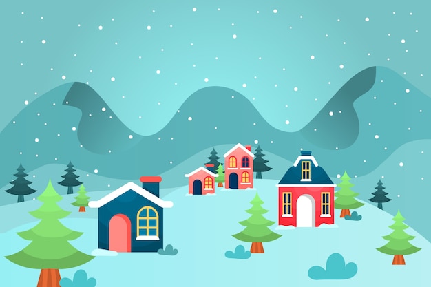 Free vector flat design winter background