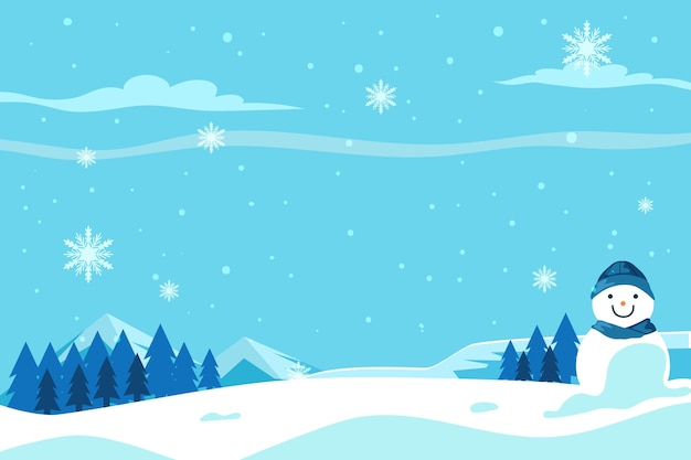 Flat design winter background