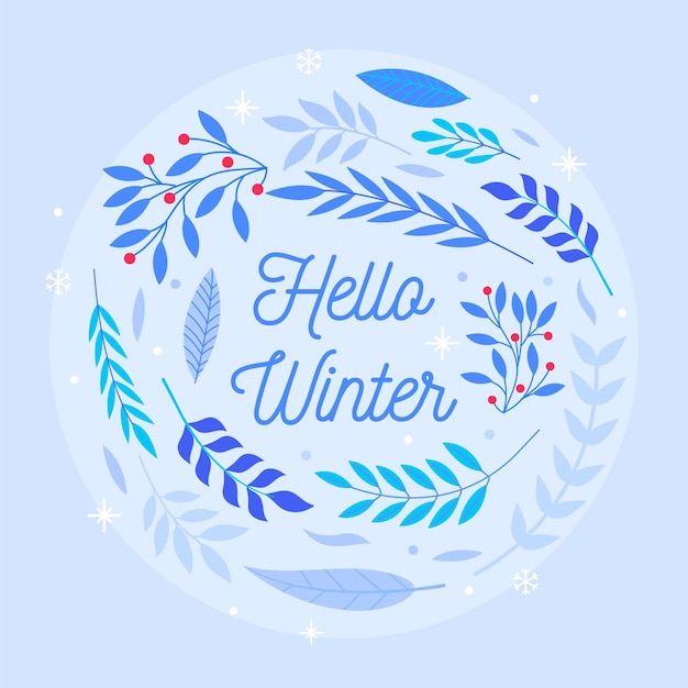 Free Vector flat design winter background