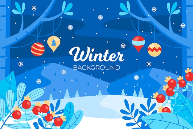 Flat design winter background