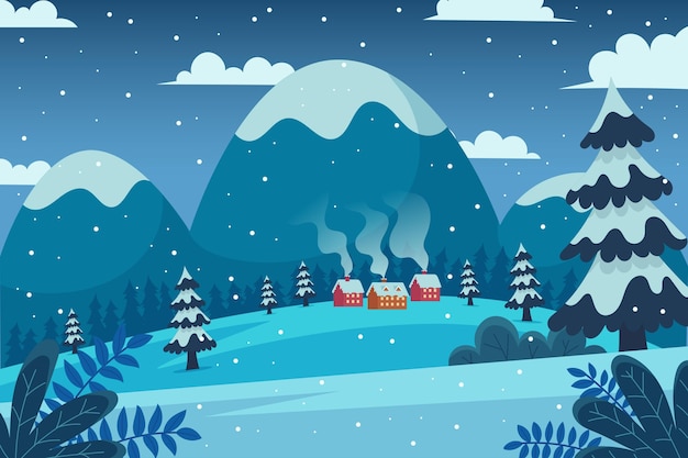 Flat design winter background