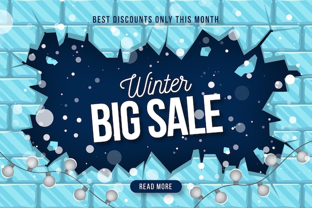 Flat design winter sale banner concept