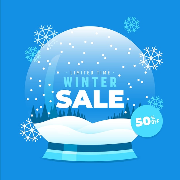 Free vector flat design winter sale concept