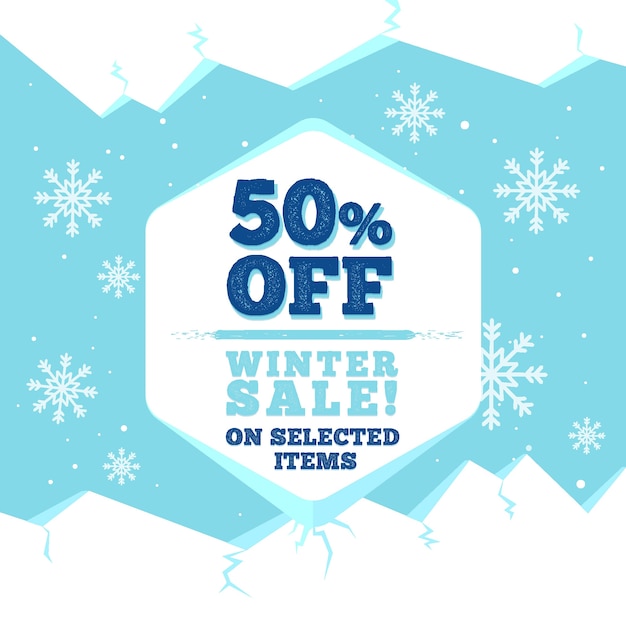 Free vector flat design winter sale style