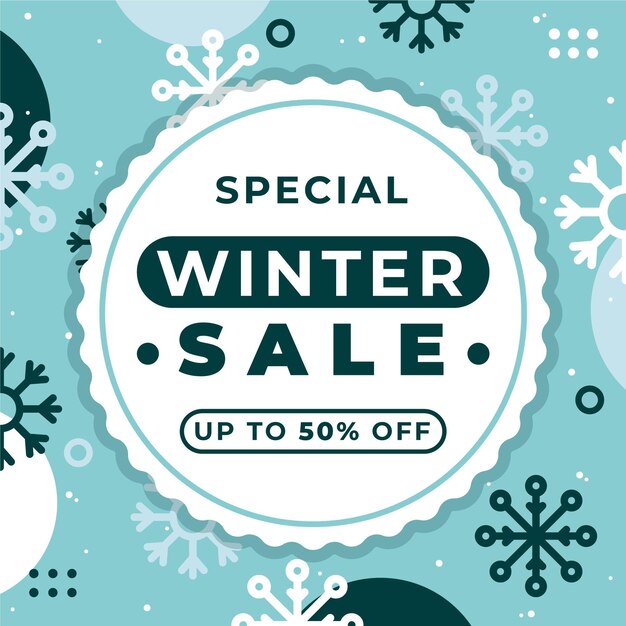 Flat design winter sale