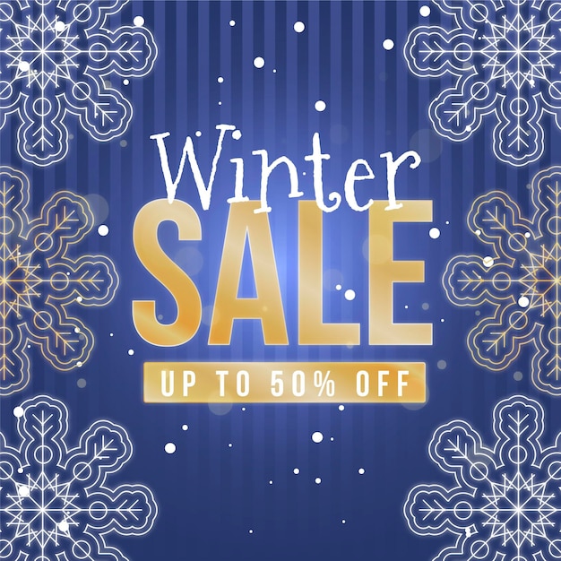 Flat design winter sale