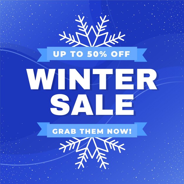 Flat design winter saleflat design winter sale