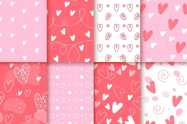 Flat design with valentines day pattern collection