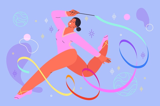 Flat design woman doing sports illustration