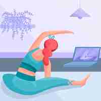 Free vector flat design woman doing yoga