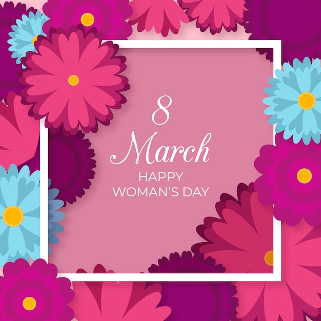 Flat design womens day concept