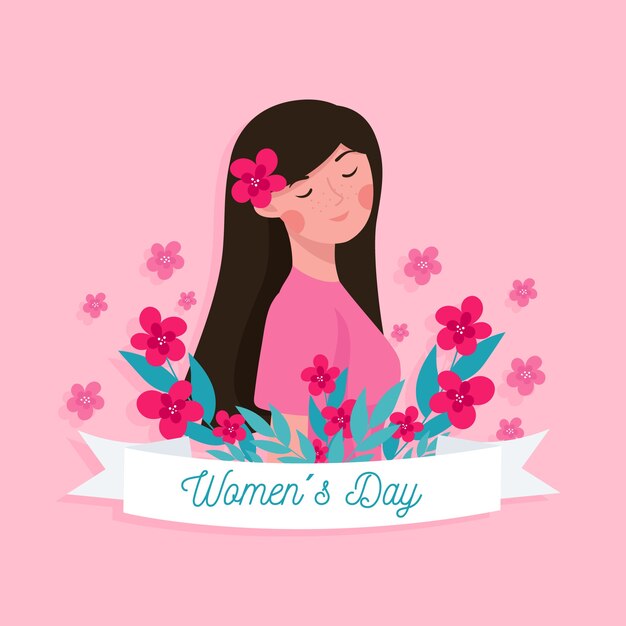 Flat design womens day concept