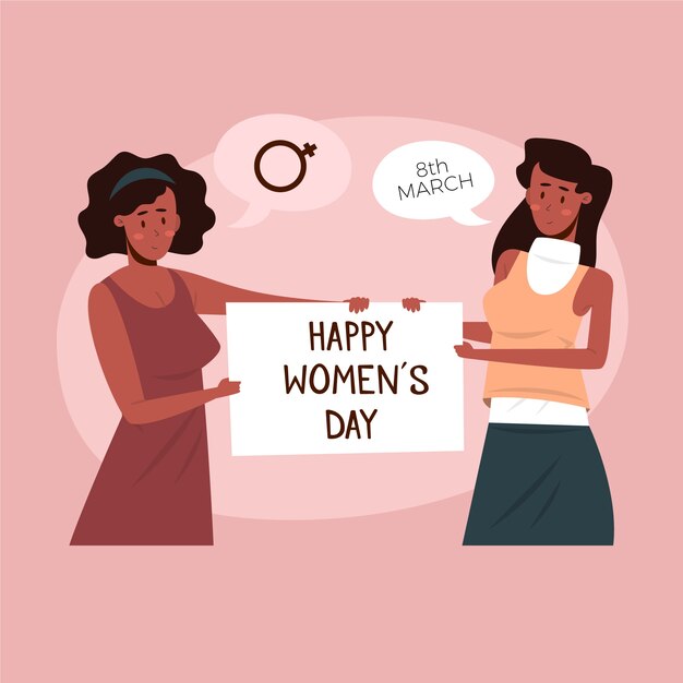 Flat design womens day concept