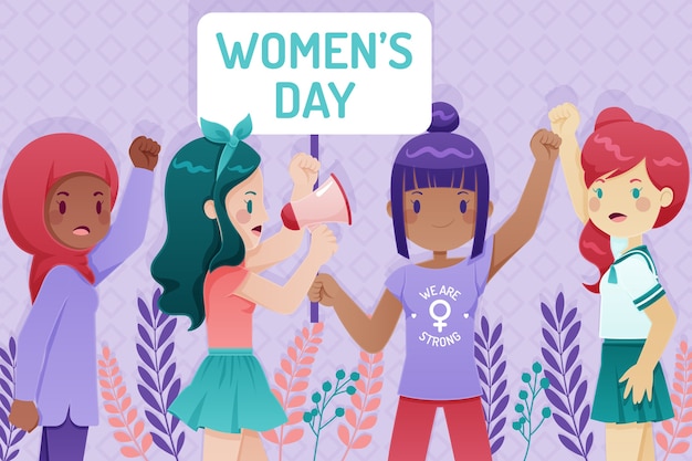 Free vector flat design womens day concept