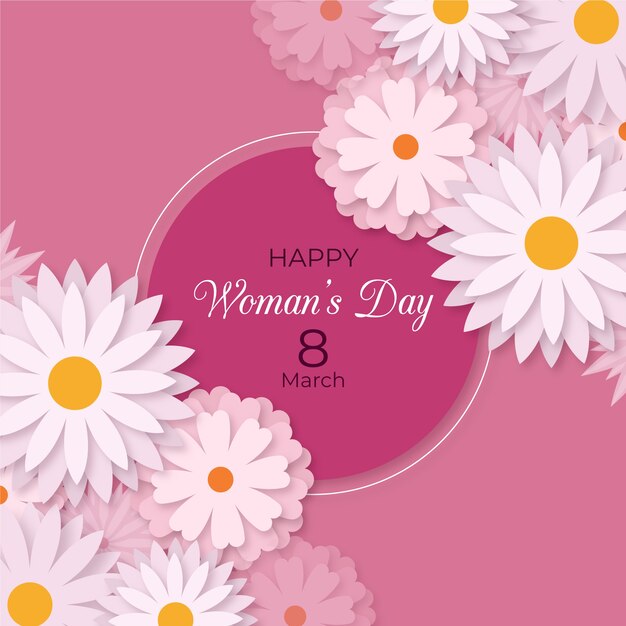 Flat design womens day theme