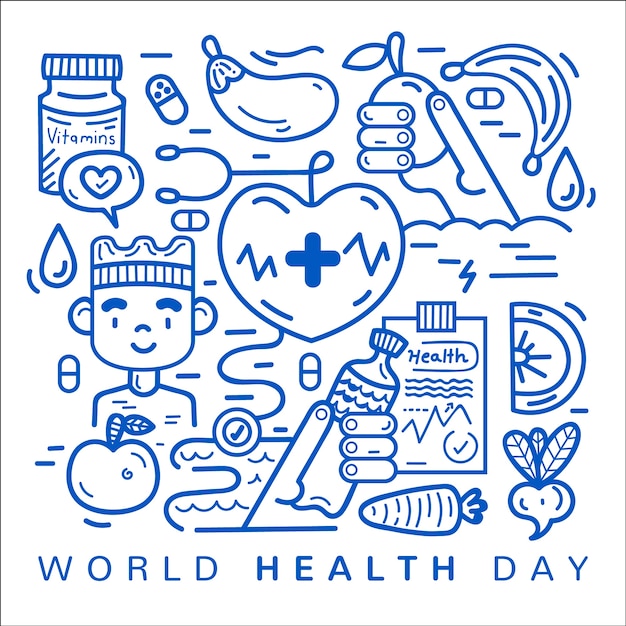 Free vector flat design workd health day celebration