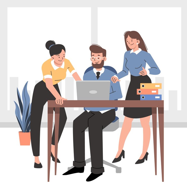 무료 Vector 평면 디자인 근무일 현장