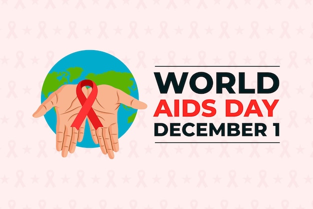 Flat design world aids day