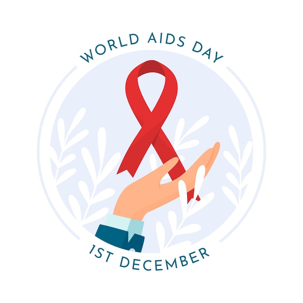 Free vector flat design world aids day