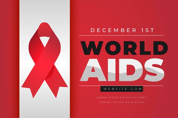 Flat design world aids day