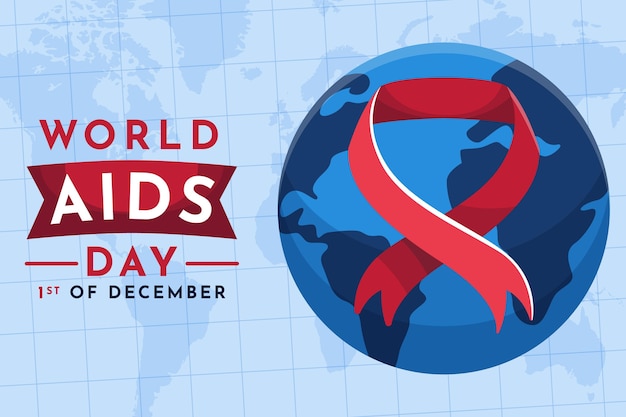 Flat design world aids day