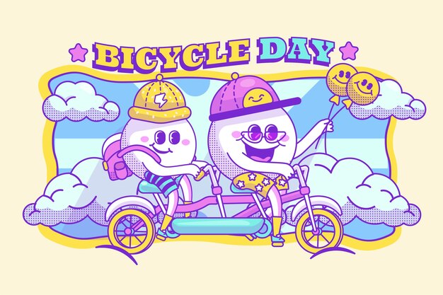 Free Vector flat design world bicycle day background design