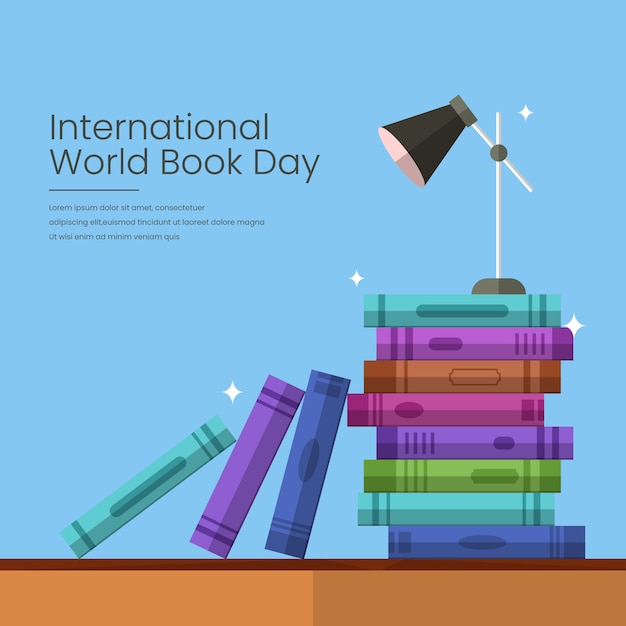 Flat design world book day concept