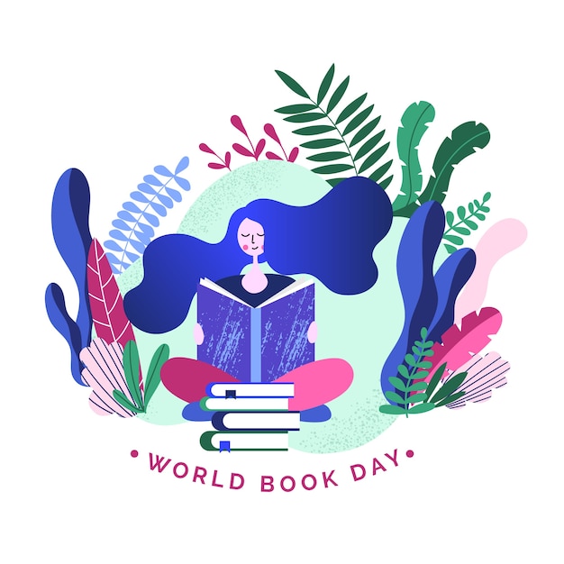 Free vector flat design world book day concept