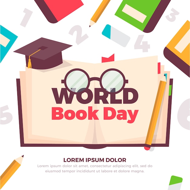 Flat design world book day