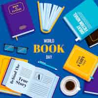 Vettore gratuito giornata mondiale del libro di design piatto