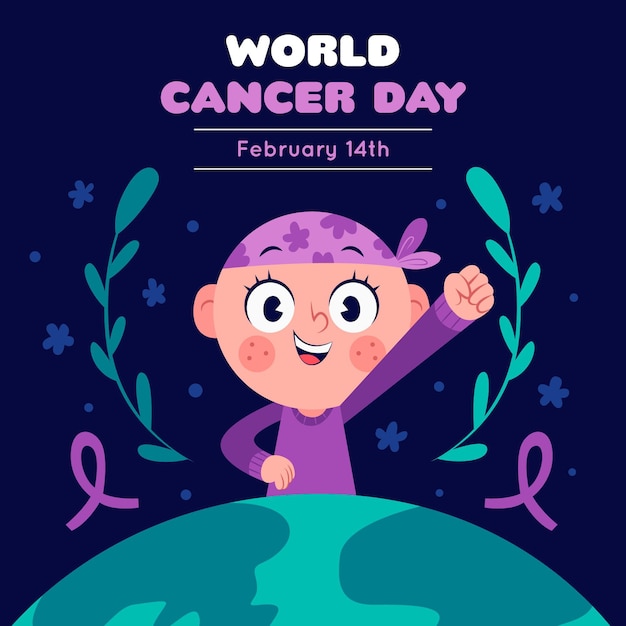 Flat design world cancer day