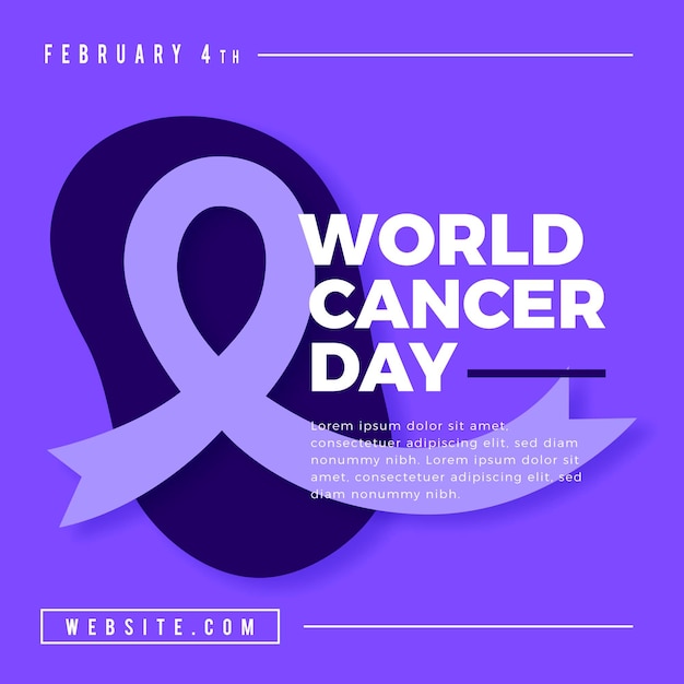 Flat design world cancer day