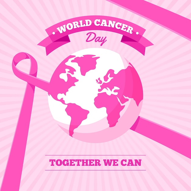 Flat design world cancer day