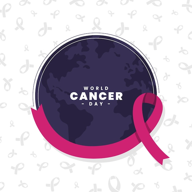 Flat design world cancer day