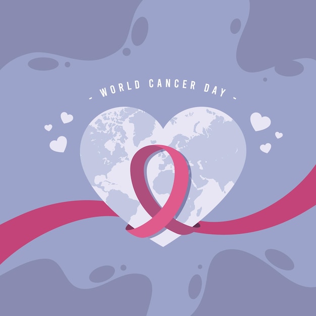 Flat design world cancer day