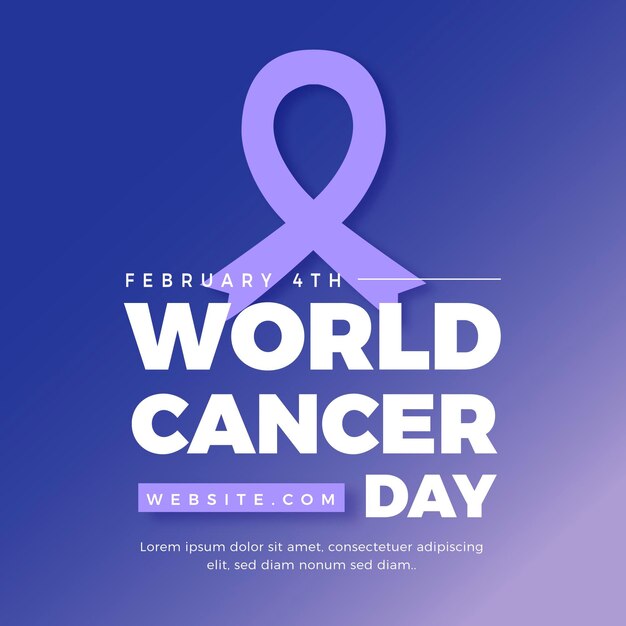 Бесплатное векторное изображение Всемирный день борьбы с раком в плоском дизайне