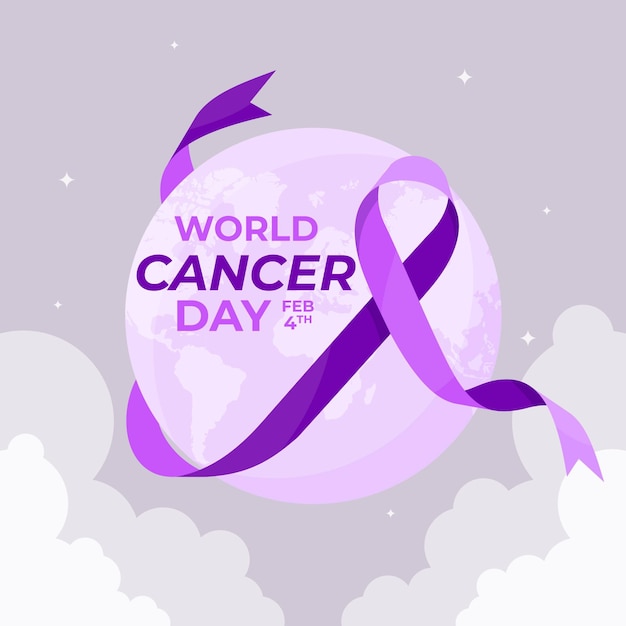 Flat design world cancer day