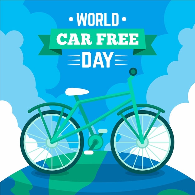 Free vector flat design world car free day concept