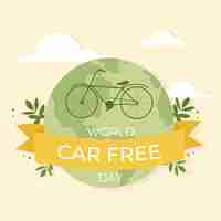 Free vector flat design world car free day illustration